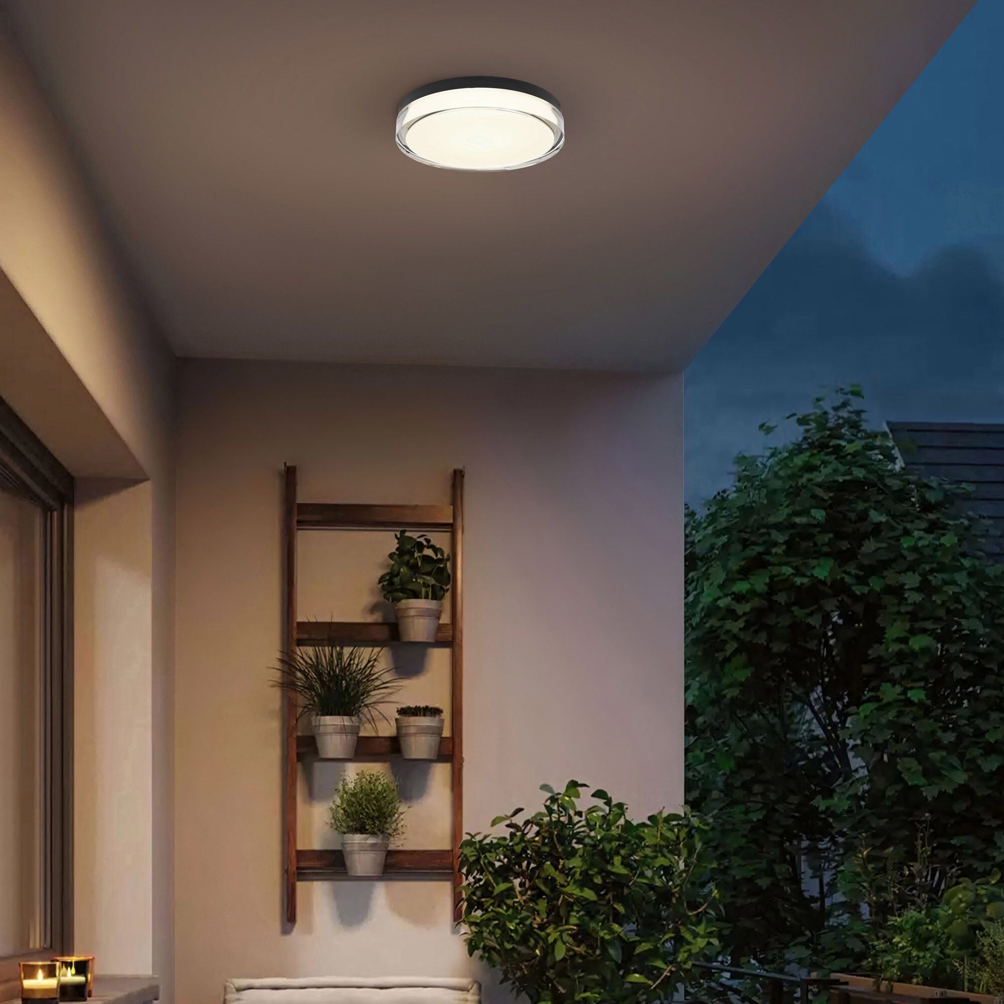 Sunspot LED 12 inch Sand Black Outdoor Flush Mount